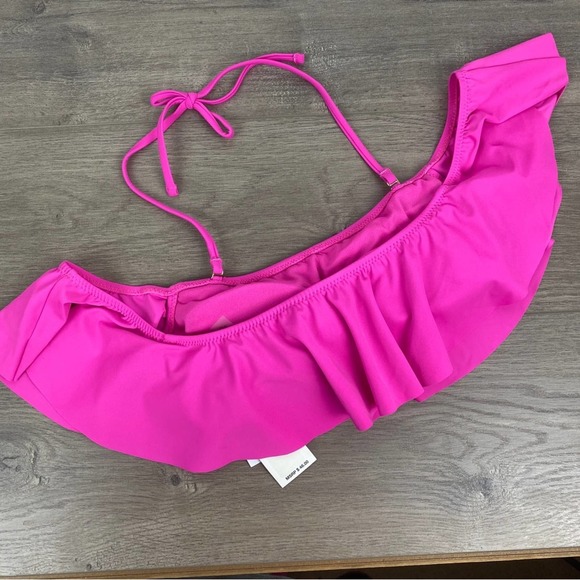Raisins Hot Pink Ruffle Bikini Top Sz.S NWT - Picture 6 of 11